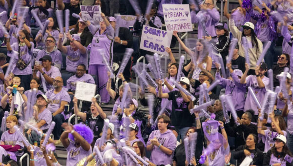Anti-trans protesters showed up at the WNBA Finals. Valkyries fans shut them down.