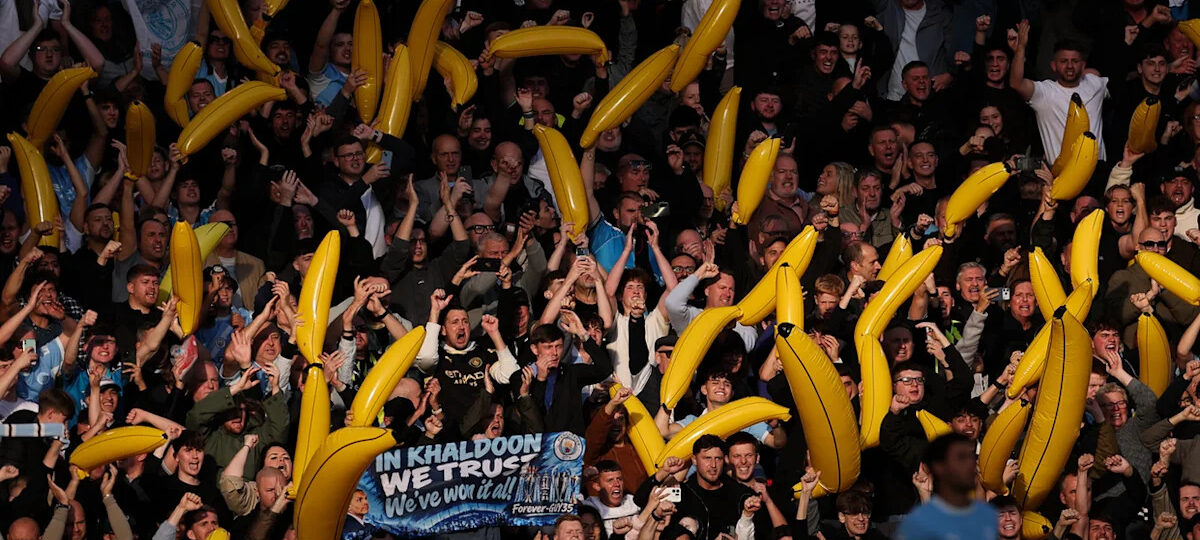 Man City fans revive bizarre inflatable banana tradition at Anfield
