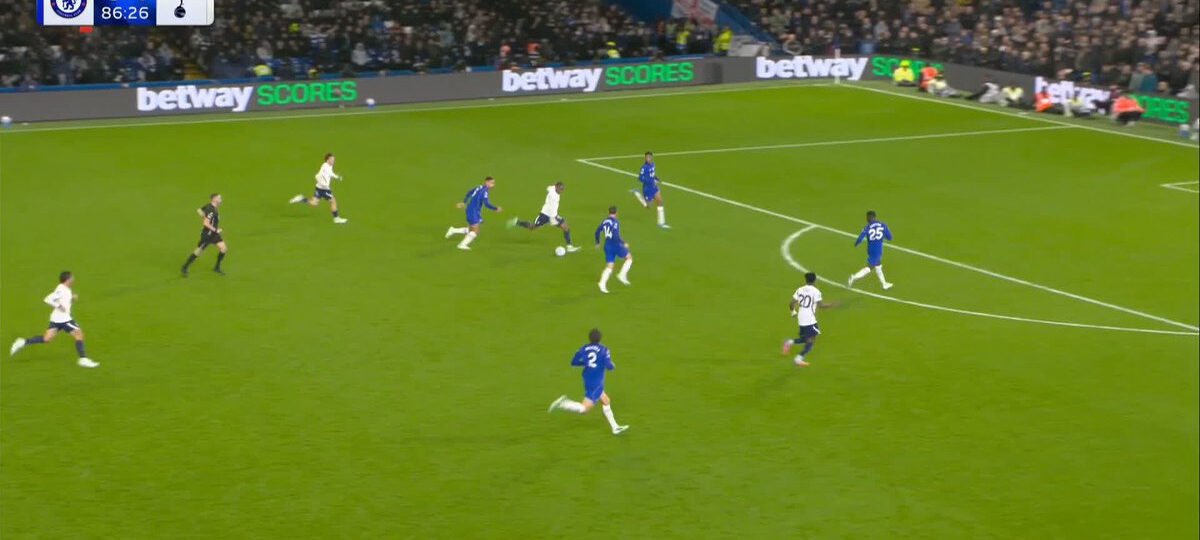 Watch: Mathys Tel runs from his own half to score sensational solo goal against Chelsea