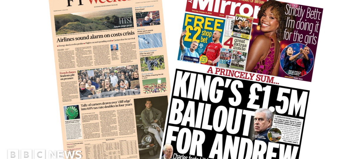 'Airlines sound alarm on costs crisis' and 'King's £1.5m bailout'