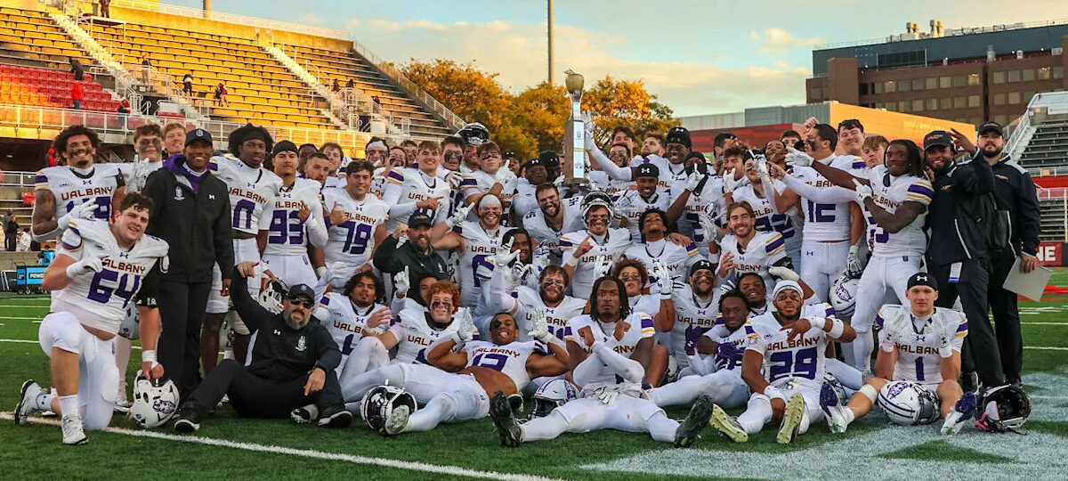UAlbany football rips Golden Apple Trophy away from Stony Brook