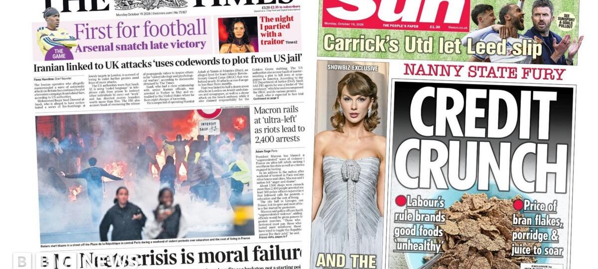'Neets crisis is moral failure' and 'Credit crunch'