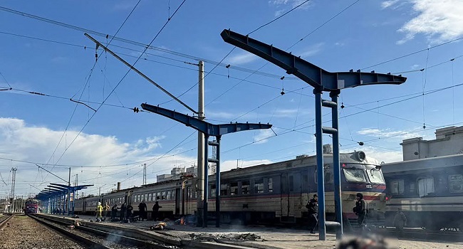 ‘Horrific’ Russian Drone Strike Kills 14 At Ukraine Train Station