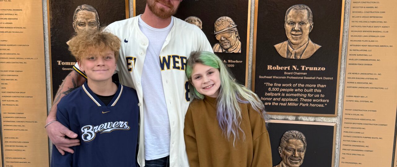 His dad died building the stadium. The Brewers gave him World Series tickets