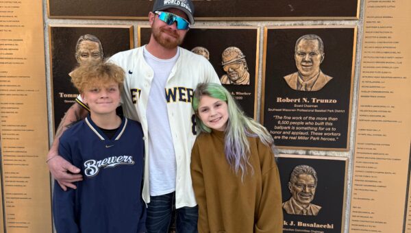 His dad died building the stadium. The Brewers gave him World Series tickets