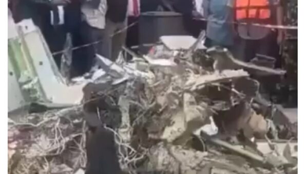 NAF Ondo crash: Large aircraft wreckage emerges from swamp [VIDEO]