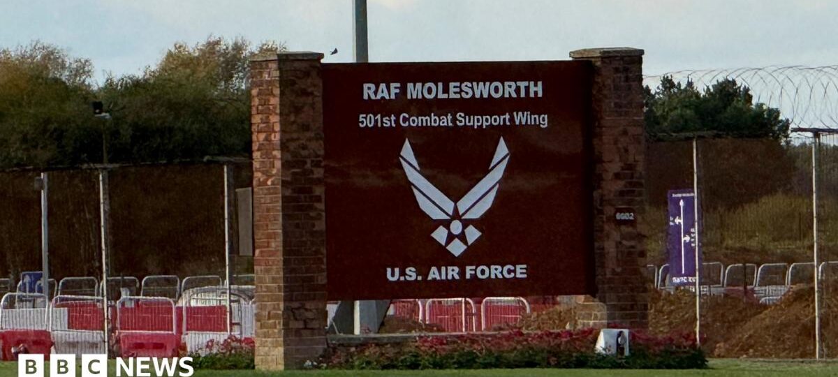 Two Latvian men arrested on suspicion of trespass at RAF base in Cambridgeshire