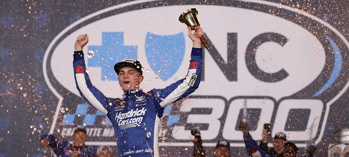 Late charge at Charlotte gives Corey Day second straight NASCAR O’Reilly Chase win
