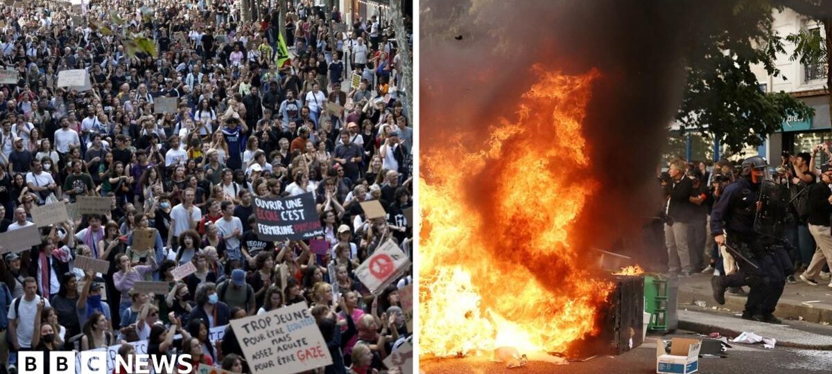 Watch: Riot police clash with school protesters and use tear gas in France