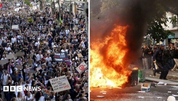Watch: Riot police clash with school protesters and use tear gas in France