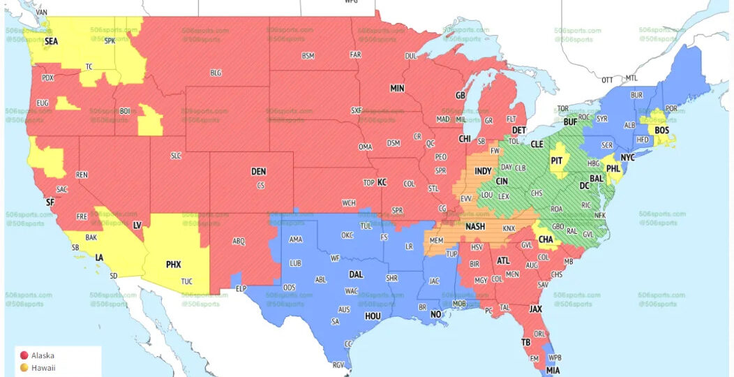 NFL Week 6 television maps: Tennessee Titans vs. Indianapolis Colts