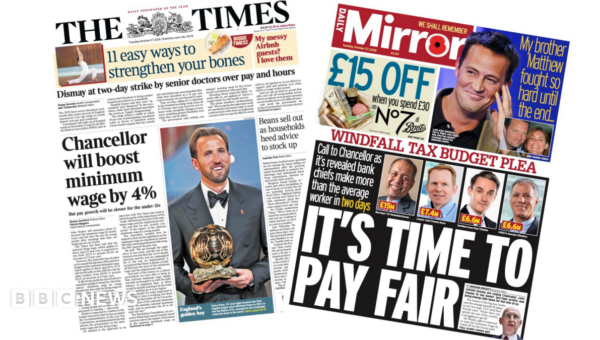 The Papers: ‘England’s golden boy’ Kane and ‘Time to pay fair’