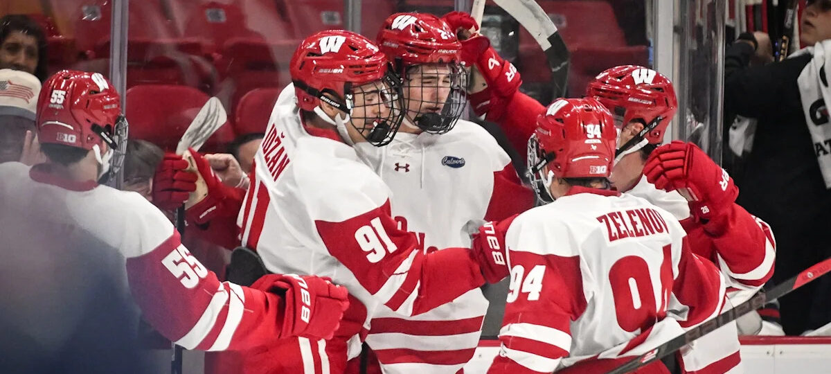 Youngsters lead and learn as Wisconsin opens hockey season with a win