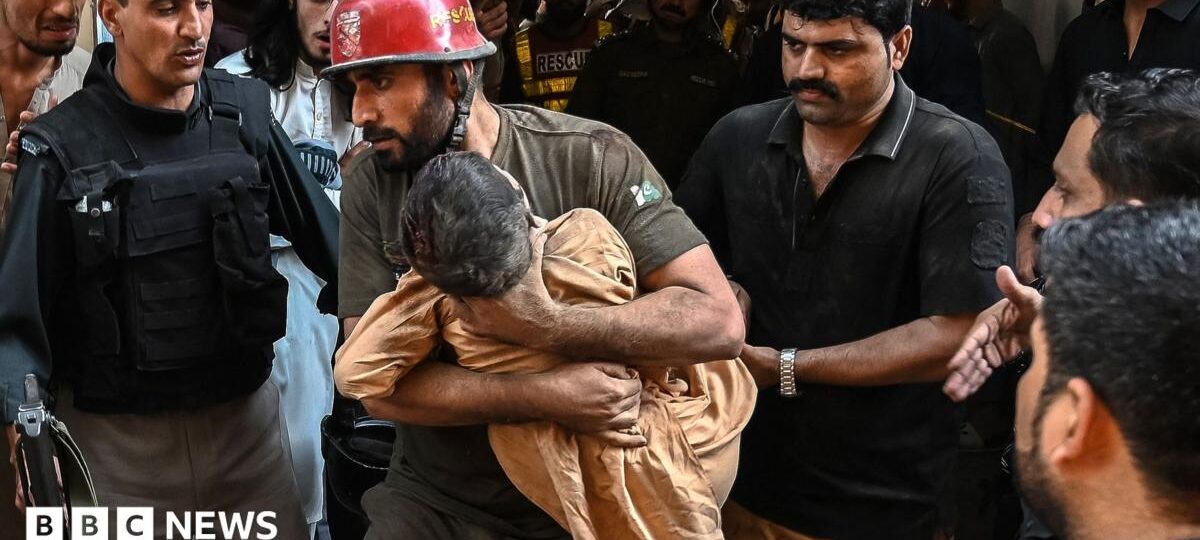 At least 33 pupils and teacher killed after school roof collapses in Pakistan