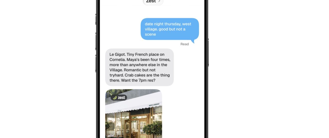 Zest’s new AI agent finds restaurants and books reservations over text