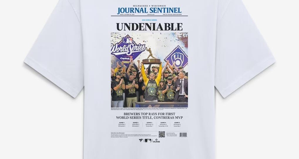 The Brewers’ historic World Series front page is now a must-have t-shirt