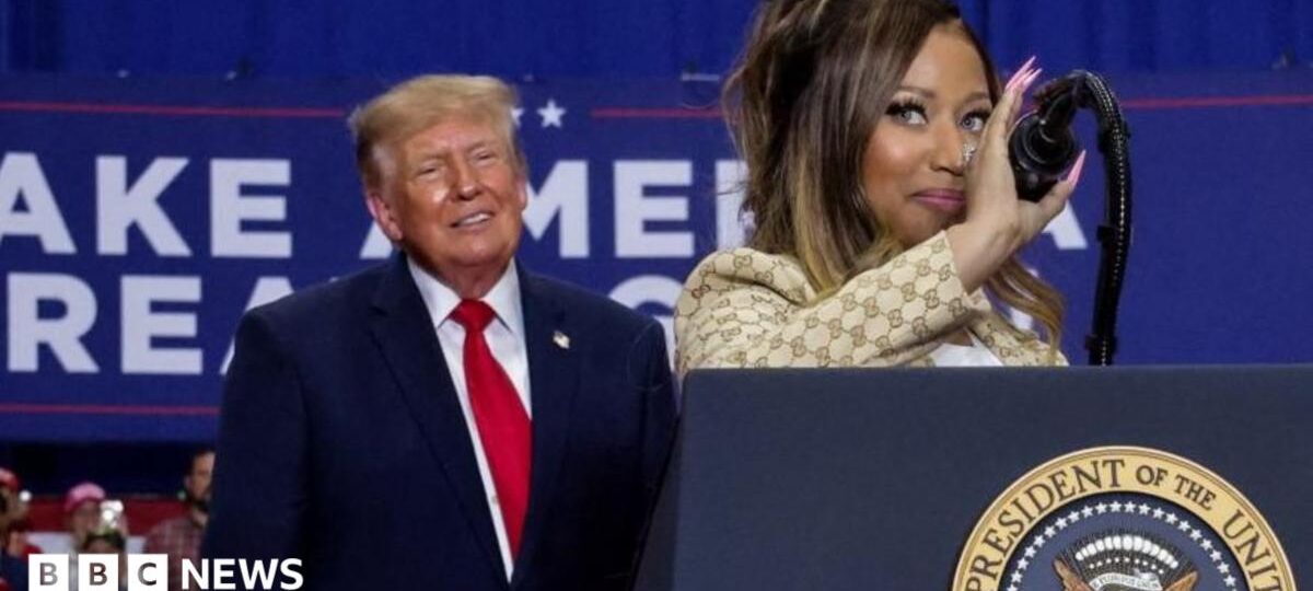 Rapper Nikki Minaj joins Trump onstage at Michigan rally