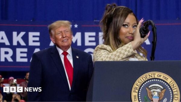Rapper Nikki Minaj joins Trump onstage at Michigan rally