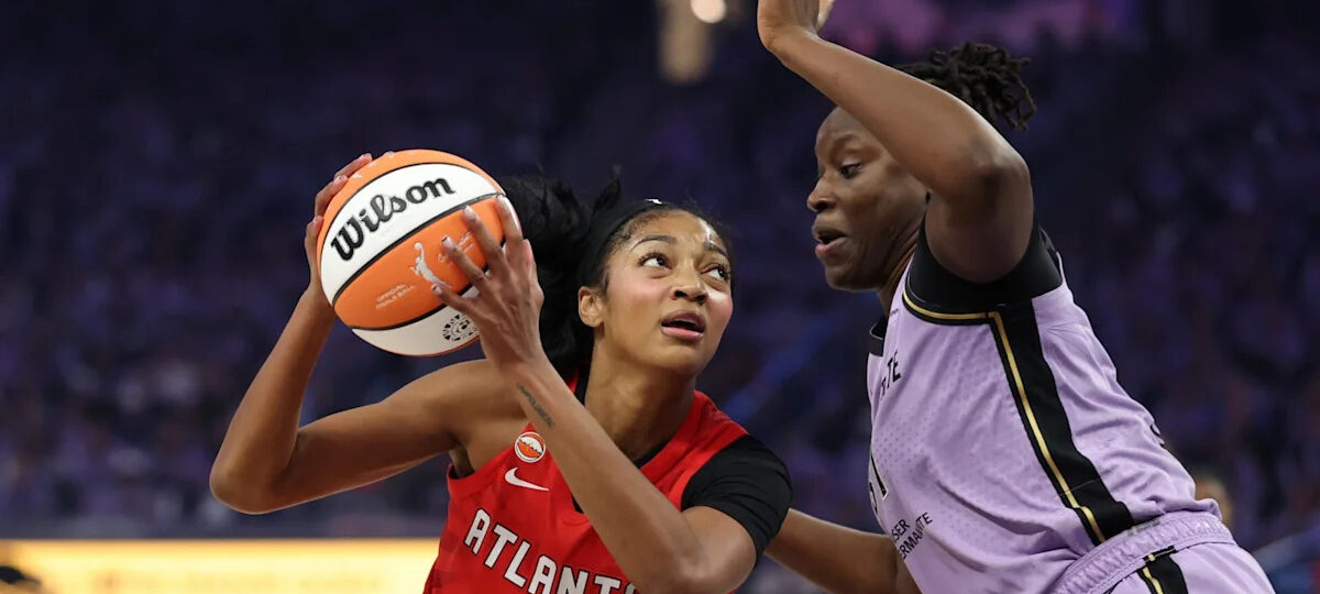 What did Angel Reese say to Aminata Gueye in heated WNBA Finals moment which ended with a block?