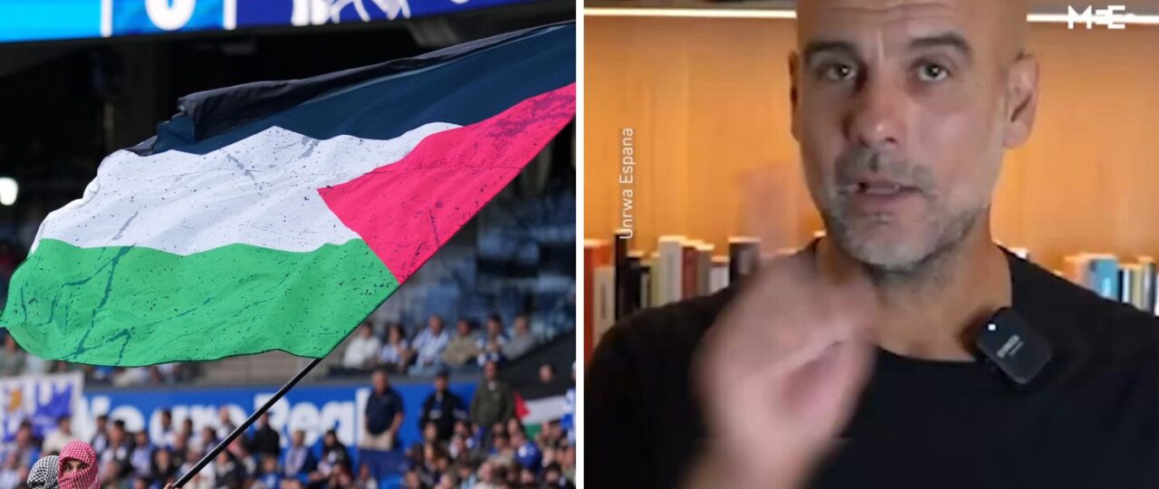 Pep Guardiola once again delivers emotional message in support of Palestinians