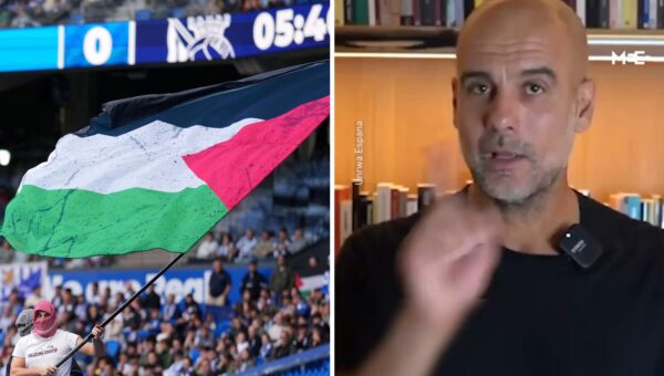 Pep Guardiola once again delivers emotional message in support of Palestinians