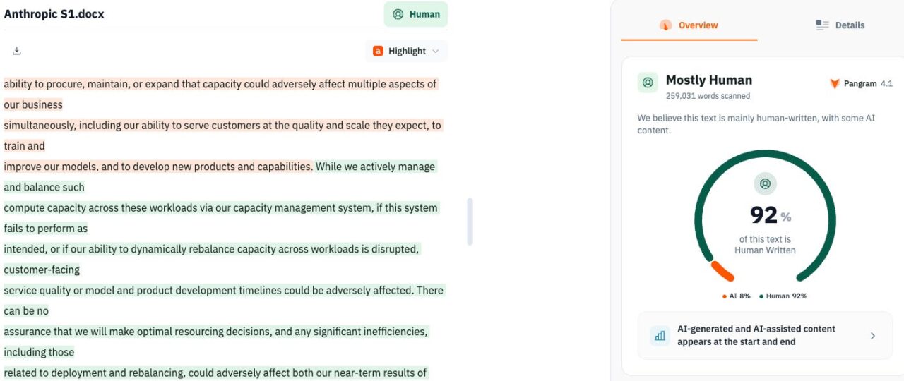I ran Anthropic's 335-page IPO filing through an AI-writing detector. Well, well, well…