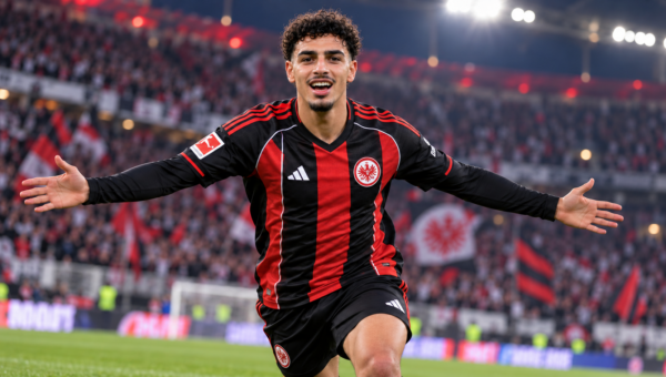Tottenham scouts watch Younes Ebnoutalib score Frankfurt winner
