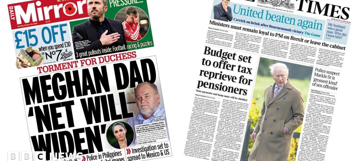 The Papers: 'Budget tax reprieve for pensioners' and 'Meghan dad net to widen'