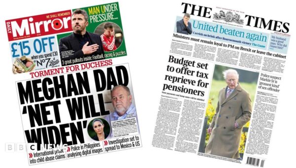 The Papers: ‘Budget tax reprieve for pensioners’ and ‘Meghan dad net to widen’