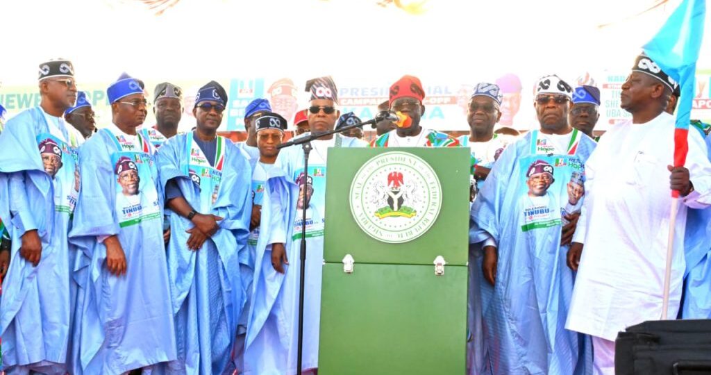 Tinubu flags-off campaign, blasts opposition, backs APC governors against Rainbow Coalition
