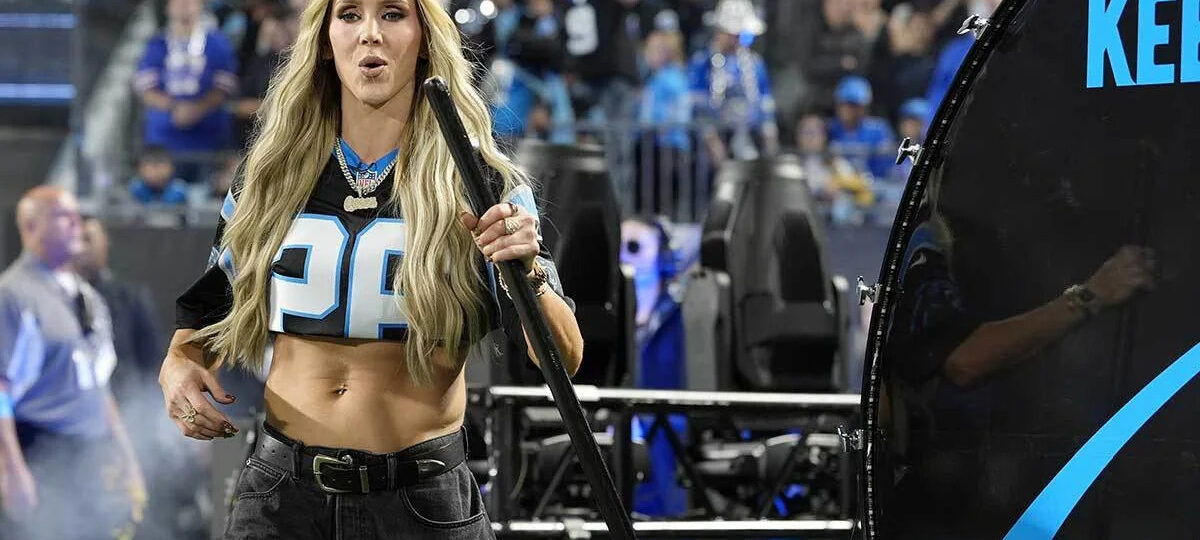 Watch WWE’s Charlotte Flair hype Panthers fans before Lions thriller