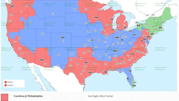Eagles vs. Panthers TV coverage map: Where to watch Week 6