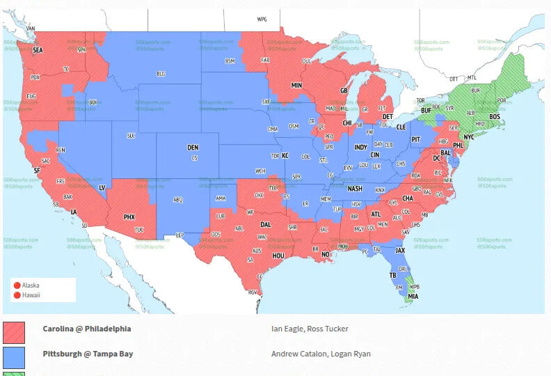 Eagles vs. Panthers TV coverage map: Where to watch Week 6
