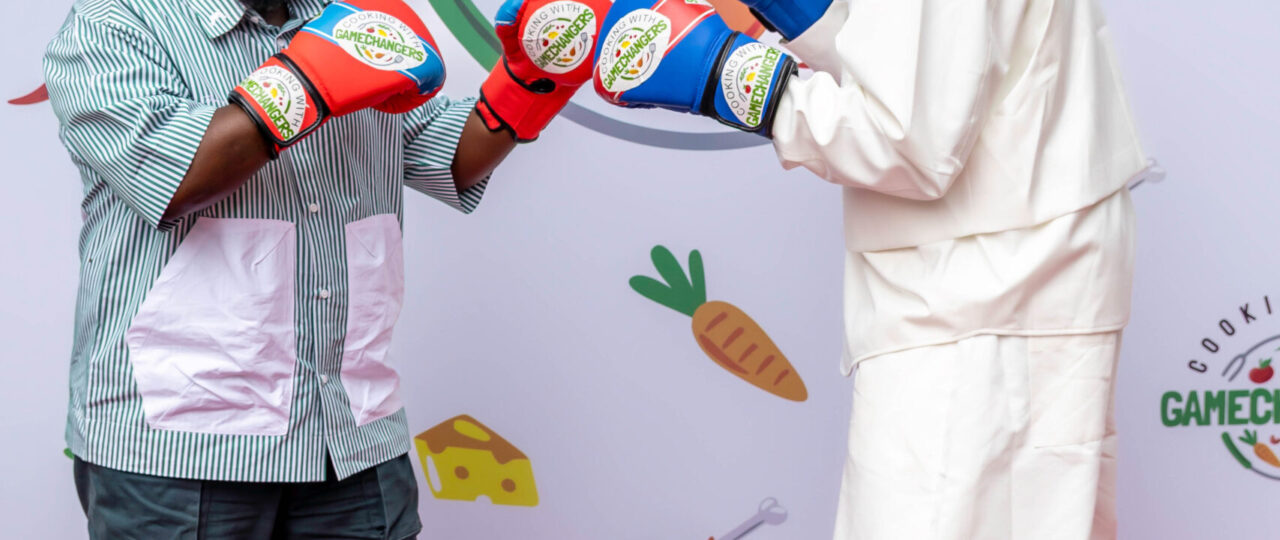 Daniel Etim Effiong Battles M.I Abaga in a fierce Cook-off at the Premiere of Cooking with GameChangers’ Season 2