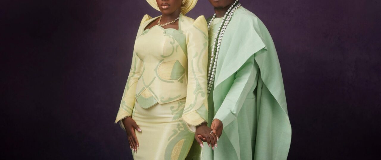 Zlatan Ibile & Davita Omoniyi Celebrate Yoruba Heritage in Lemon Yellow and Mint Green