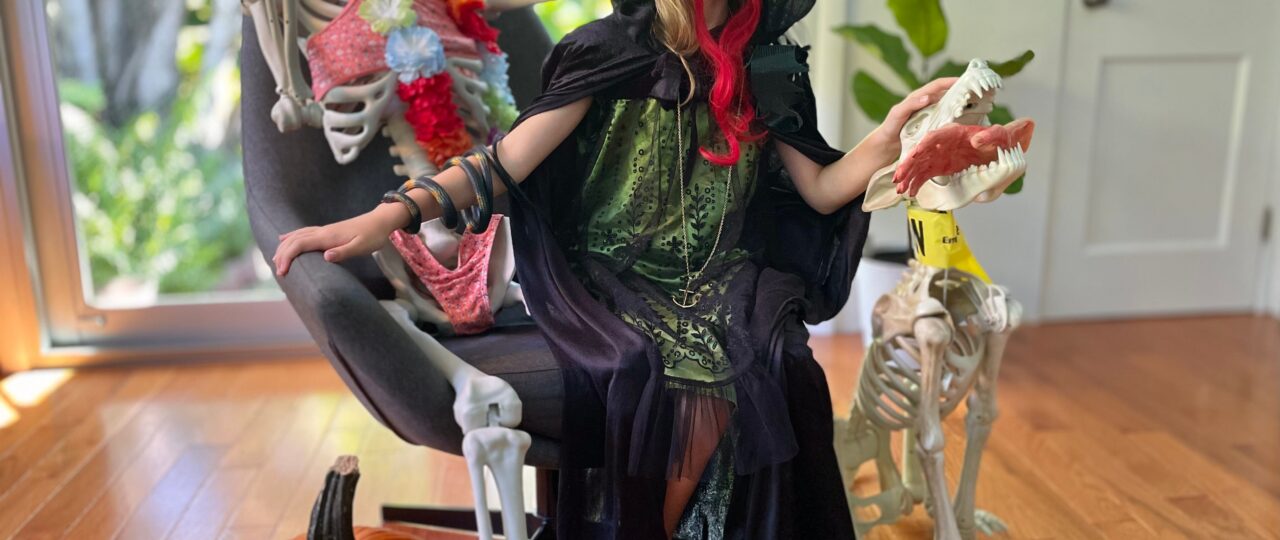 I've loved Halloween since I moved from France to the US. The creativity is my favorite part, so my 9-year-old makes her own costume.