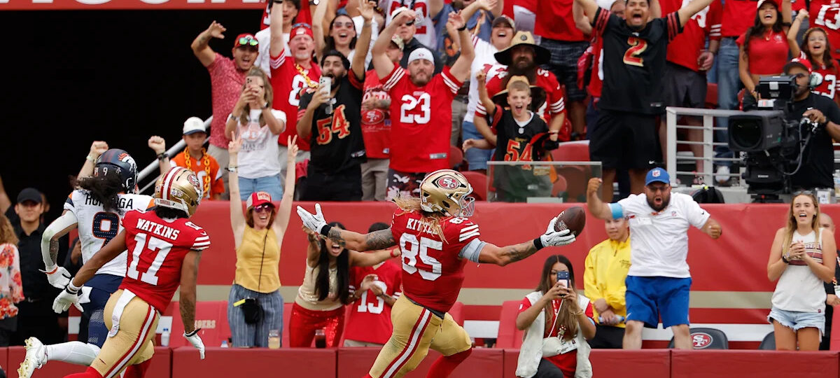 Brock Purdy throws 2 TD passes to lead the undefeated 49ers past the Broncos 24-14