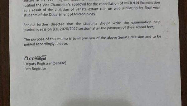 AAU cancels microbiology students’ examination over wild jubilation