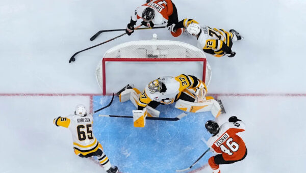 Penguins crush Flyers 7-0 as Arturs Silovs earns a shutout in Philadelphia