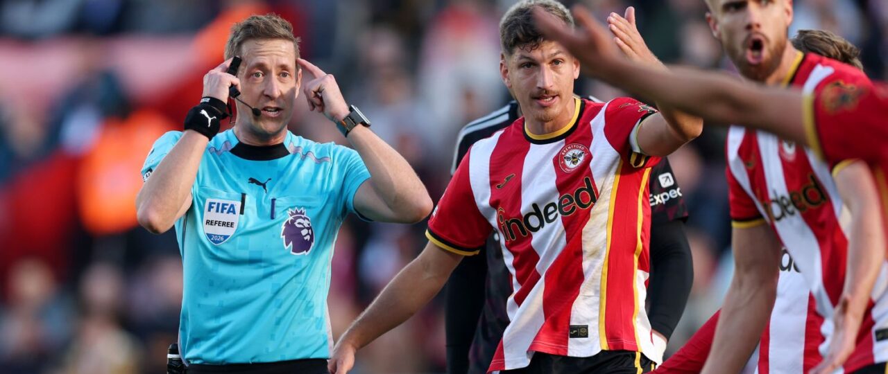 Watch: Brentford star sent off in bizarre Liverpool incident but no penalty awarded