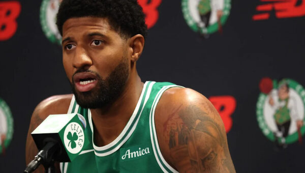NBA fans say Celtics recreated viral Shaquille O’Neal meme with Paul George’s Year 17 unveil
