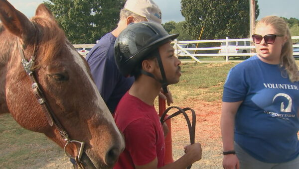 Chancellor Lee Adams prepares for Special Olympics equestrian competition