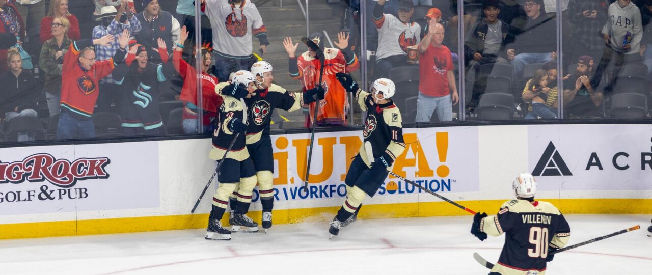 Coachella Valley Firebirds beat Henderson Silver Knights, 5-1, at Acrisure Arena