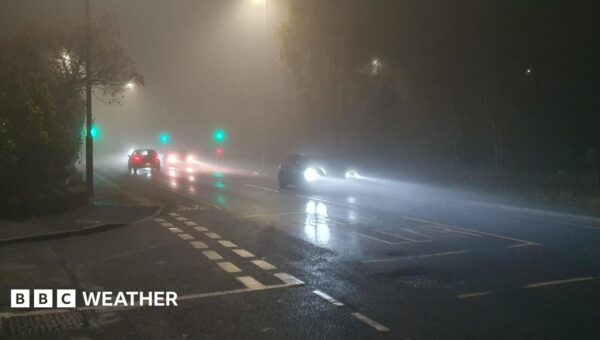 Hazardous driving conditions for Friday as fog warning issued by Met Office