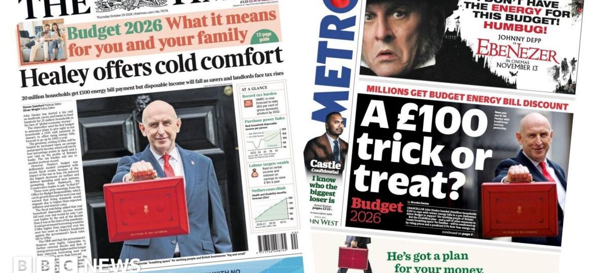 The Papers: 'Healey offers cold comfort' and 'A £100 trick or treat?'