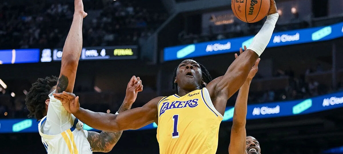 Lakers’ Adou Thiero goes full ‘Showtime’ with unreal lefty throwdown vs. Warriors