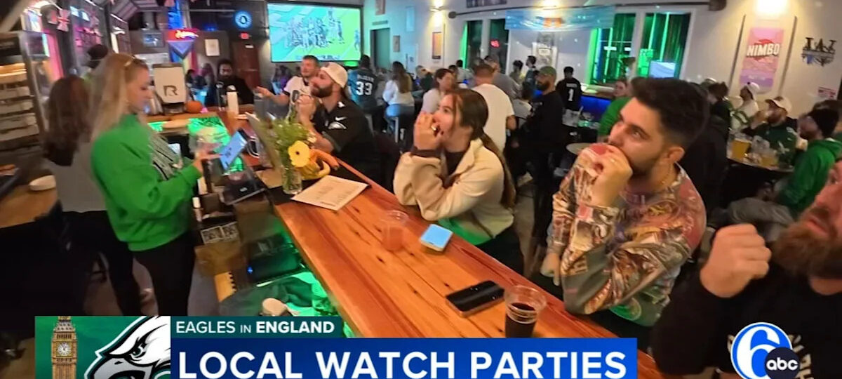 Fans pack Wissahickon Brewing Company to cheer on Birds across the Atlantic