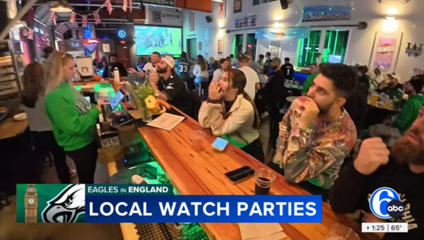 Fans pack Wissahickon Brewing Company to cheer on Birds across the Atlantic