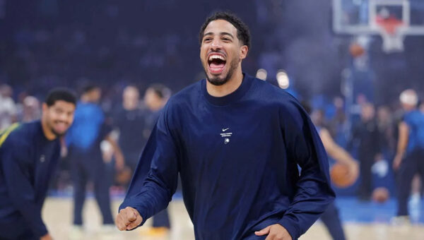 Pacers’ Tyrese Haliburton in OKC for first time since devastating NBA Finals injury