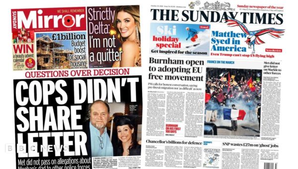 The Papers: ‘Cops didn’t share letter’ and Burnham ‘open’ to EU free movement